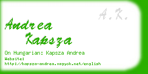 andrea kapsza business card